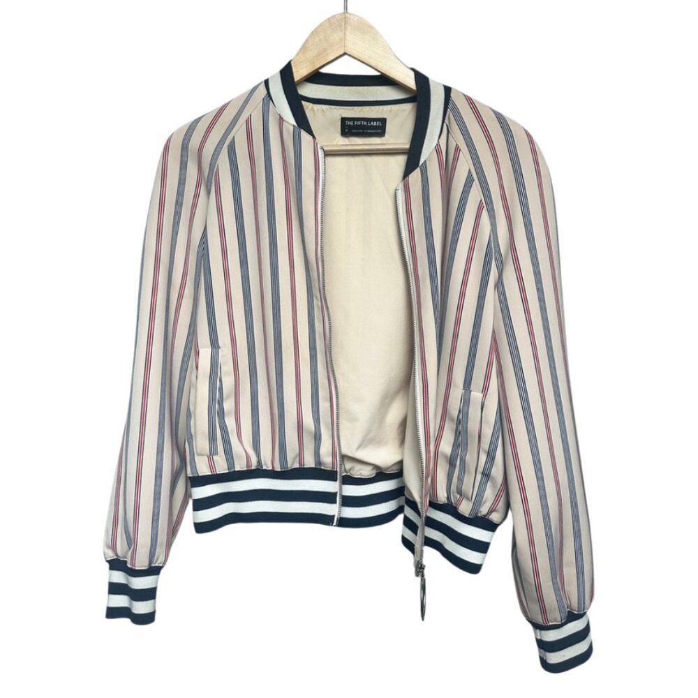 Women's Jacket, Striped Bomber Jacket, Fifth Label Brand, Size M